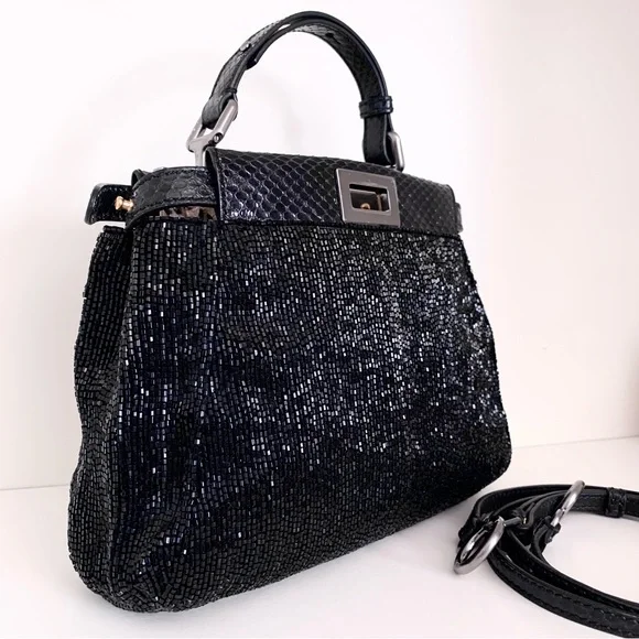 New Fendi beaded Python peekaboo crossbody bag - Picture 16 of 16